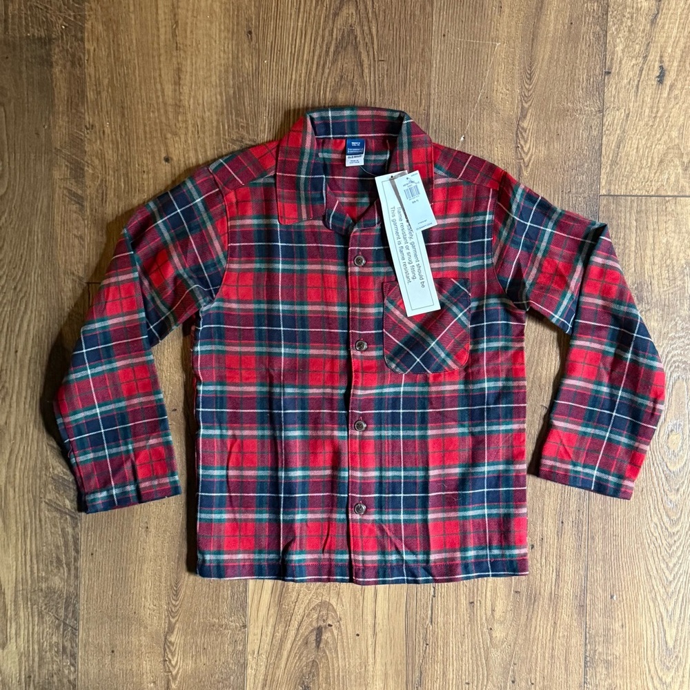 NWT Red Plaid Pajama Top